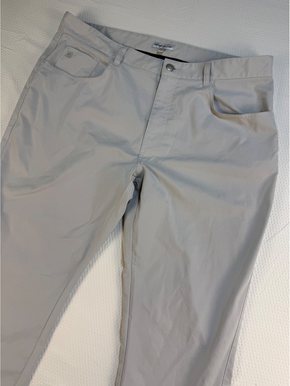 Peter Millar Mens 36x32 Performance Golf Pants Gray 5 Pocket Preppy EB66